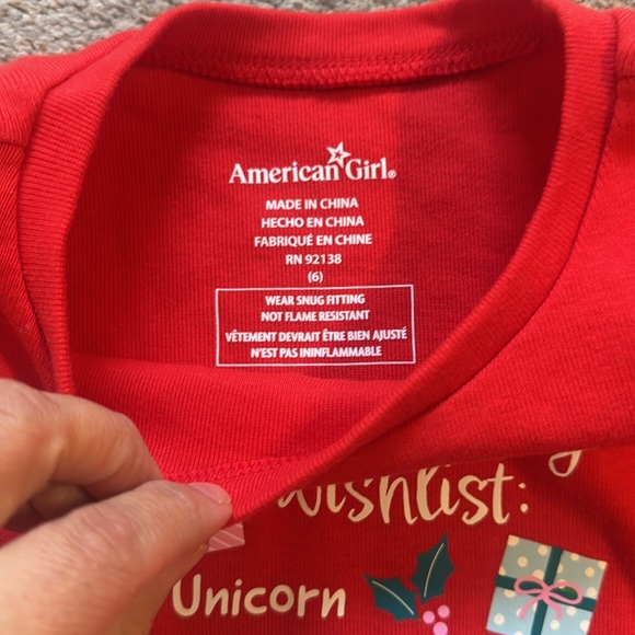 American Girl Holiday PJs for Little Girls, Red and Green, Size 6 Girl - Picture 4 of 6